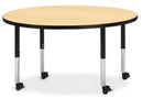 Berries Round Activity Table - 48" Diameter, Mobile - Gray/Purple/Gray