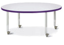 Berries Round Activity Table - 48" Diameter, Mobile - Gray/Purple/Gray