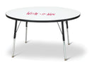 Berries Round Dry Erase Table - 48" Diameter, A-height - Write-n-Wipe/Black/Black