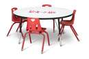 Berries Round Dry Erase Table - 48" Diameter, E-height - Write-n-Wipe/Black/Black