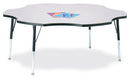 Berries Six Leaf Activity Table - 60", A-height - Gray/Black/Black