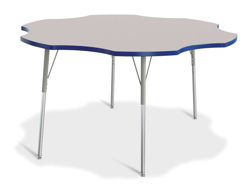 Berries Six Leaf Activity Table - 60", A-height - Gray/Blue/Gray