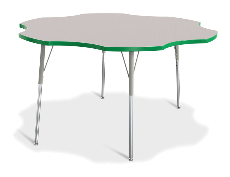 Berries Six Leaf Activity Table - 60", A-height - Gray/Green/Gray