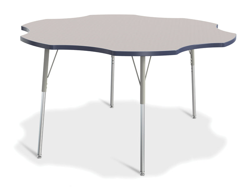 Berries Six Leaf Activity Table - 60", A-height - Gray/Navy/Gray
