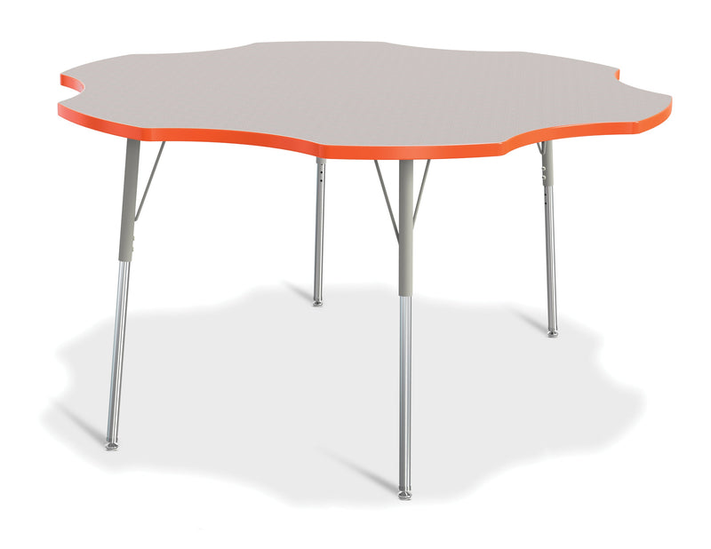 Berries Six Leaf Activity Table - 60", A-height - Gray/Orange/Gray