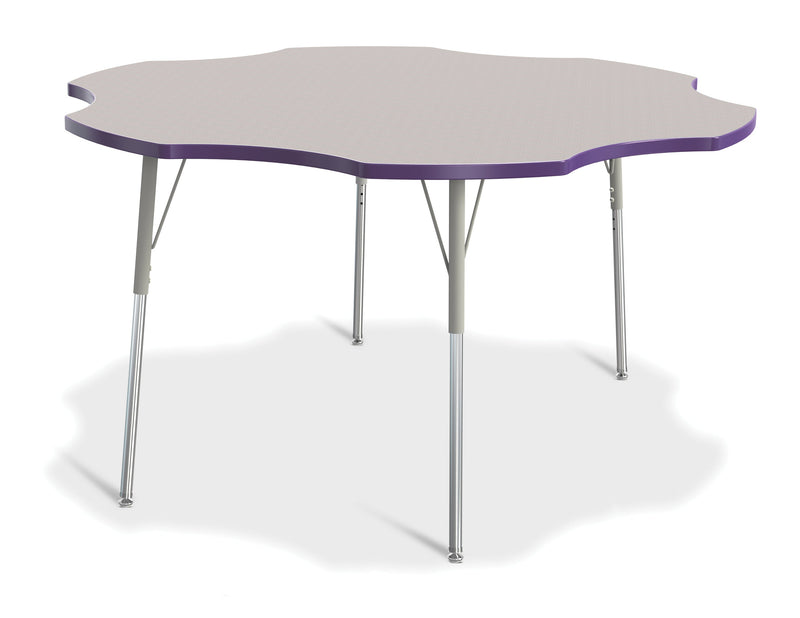Berries Six Leaf Activity Table - 60", A-height - Gray/Purple/Gray
