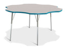 Berries Six Leaf Activity Table - 60", A-height - Gray/Teal/Gray