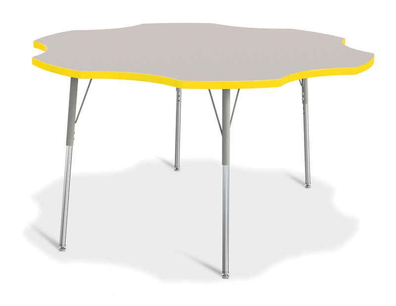 Berries Six Leaf Activity Table - 60", A-height - Gray/Yellow/Gray
