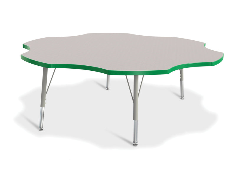 Berries Six Leaf Activity Table - 60", E-height - Gray/Green/Gray