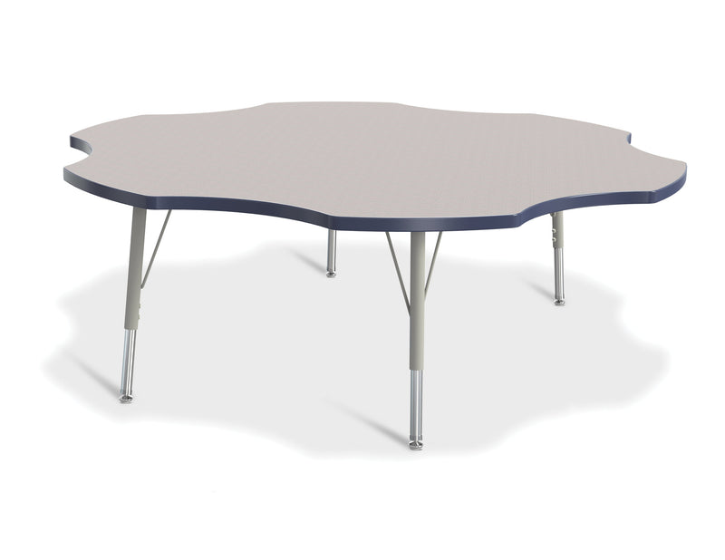 Berries Six Leaf Activity Table - 60", E-height - Gray/Navy/Gray
