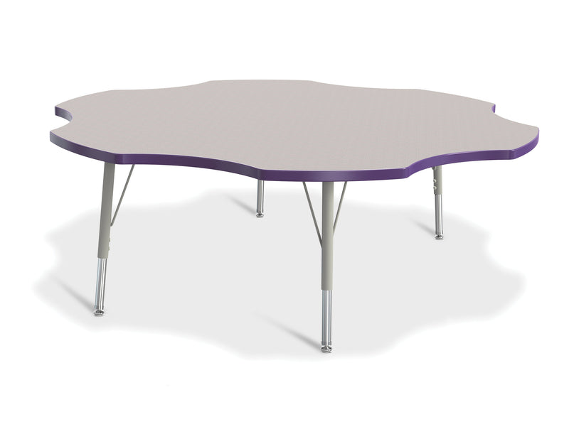 Berries Six Leaf Activity Table - 60", E-height - Gray/Purple/Gray