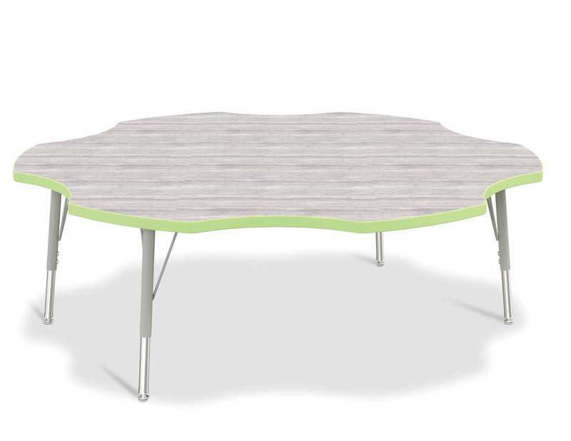 Berries Six Leaf Activity Table - E-height - Driftwood Gray/Key Lime/Gray