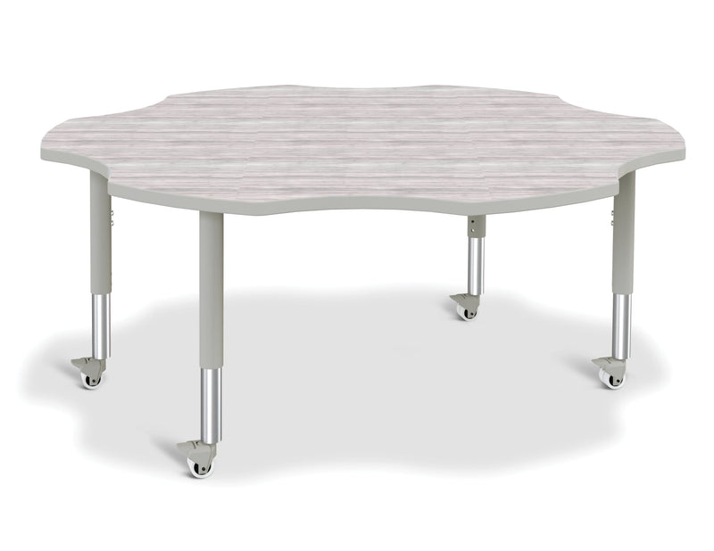 Berries Six Leaf Activity Table - Mobile - Driftwood Gray/Gray/Gray