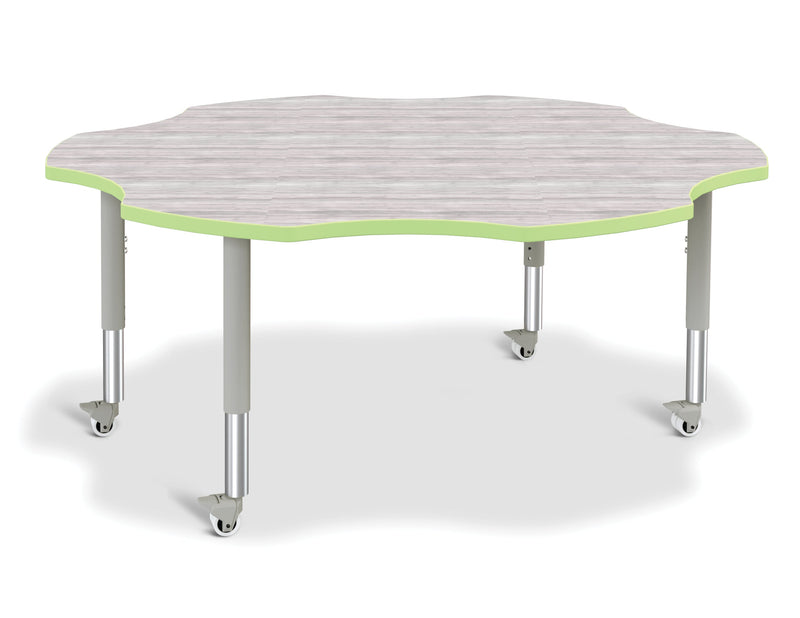 Berries Six Leaf Activity Table - Mobile - Driftwood Gray/Key Lime/Gray