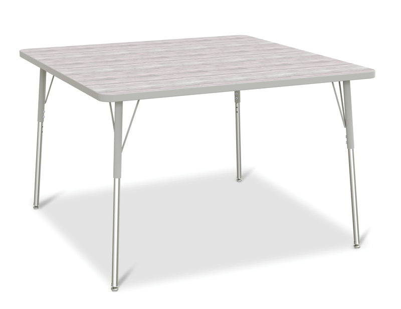 Berries Square Activity Table - 48" X 48", A-height - Driftwood Gray/Gray/Gray