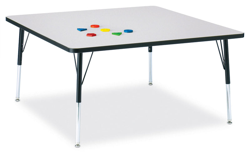 Berries Square Activity Table - 48" X 48", A-height - Gray/Black/Black