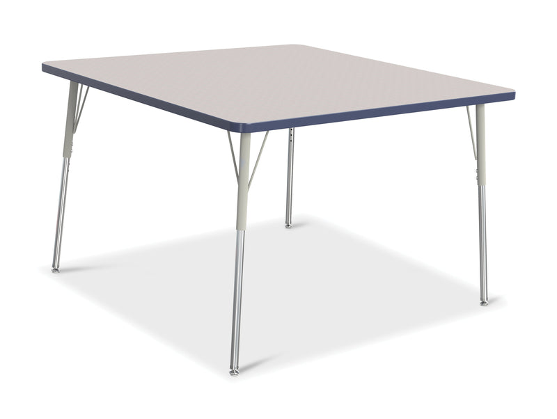 Berries Square Activity Table - 48" X 48", A-height - Gray/Navy/Gray