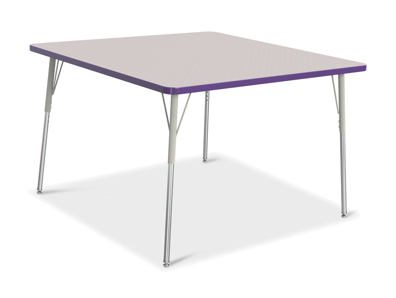Berries Square Activity Table - 48" X 48", A-height - Gray/Purple/Gray
