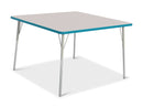 Berries Square Activity Table - 48" X 48", A-height - Gray/Teal/Gray