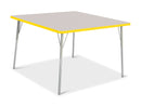 Berries Square Activity Table - 48" X 48", A-height - Gray/Yellow/Gray