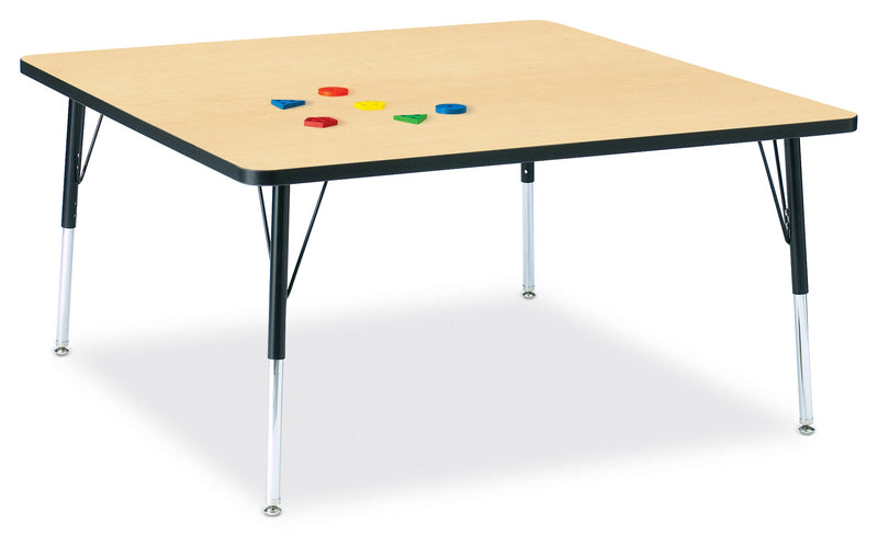 Berries Square Activity Table - 48" X 48", A-height - Maple/Black/Black