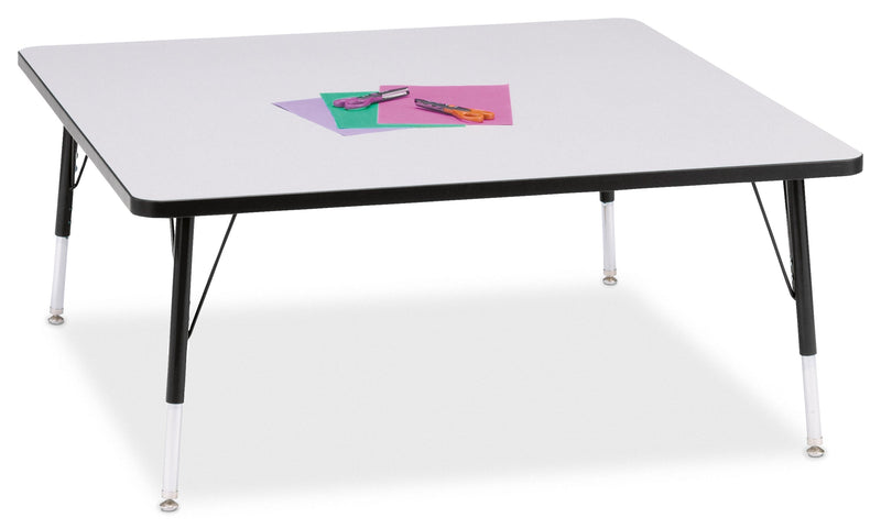 Berries Square Activity Table - 48" X 48", E-height - Gray/Black/Black