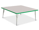 Berries Square Activity Table - 48" X 48", E-height - Gray/Green/Gray