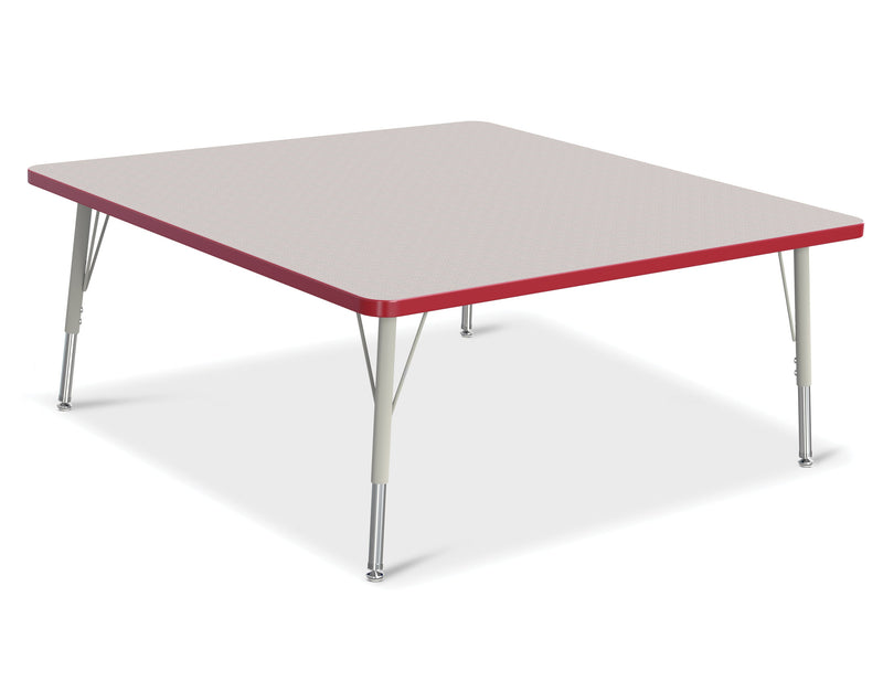 Berries Square Activity Table - 48" X 48", E-height - Gray/Red/Gray