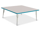 Berries Square Activity Table - 48" X 48", E-height - Gray/Teal/Gray
