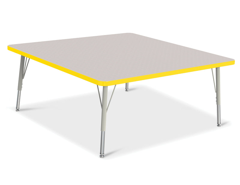 Berries Square Activity Table - 48" X 48", E-height - Gray/Yellow/Gray