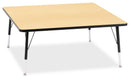 Berries Square Activity Table - 48" X 48", E-height - Maple/Black/Black