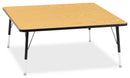 Berries Square Activity Table - 48" X 48", E-height - Oak/Black/Black