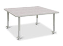 Berries Square Activity Table - 48" X 48", Mobile - Driftwood Gray/Gray/Gray
