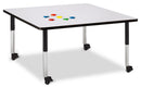 Berries Square Activity Table - 48" X 48", Mobile - Gray/Black/Black