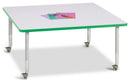 Berries Square Activity Table - 48" X 48", Mobile - Gray/Green/Gray