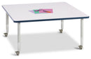 Berries Square Activity Table - 48" X 48", Mobile - Gray/Purple/Gray