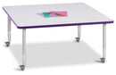 Berries Square Activity Table - 48" X 48", Mobile - Gray/Purple/Gray