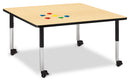 Berries Square Activity Table - 48" X 48", Mobile - Maple/Black/Black