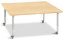 Berries Square Activity Table - 48" X 48", Mobile - Maple/Maple/Gray