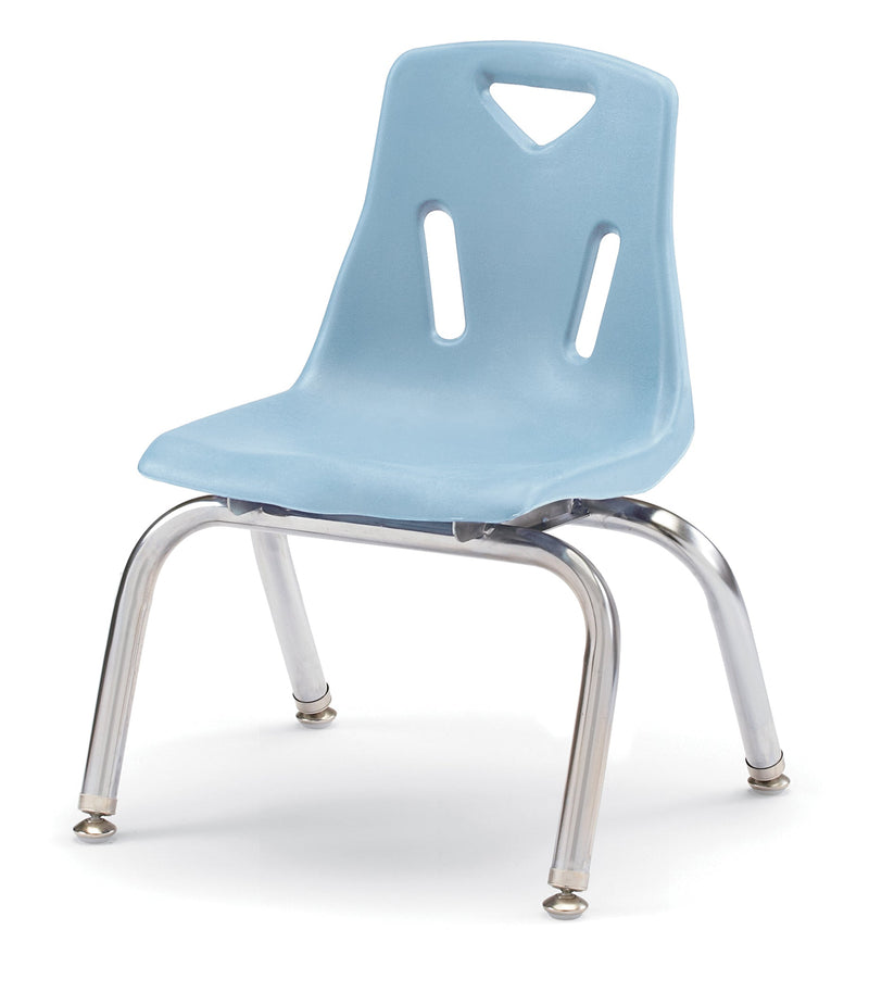 Berries Stacking Chair with Chrome-Plated Legs - 10" Ht - Coastal Blue