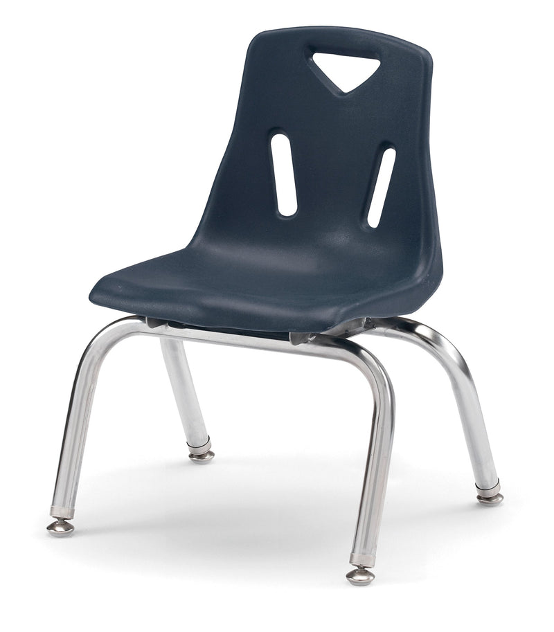 Berries Stacking Chair with Chrome-Plated Legs - 10" Ht - Navy