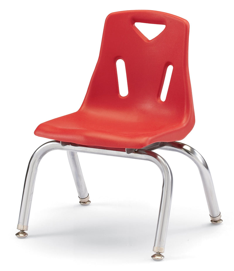 Berries Stacking Chair with Chrome-Plated Legs - 10" Ht - Red