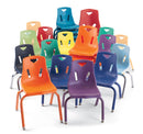 Berries Stacking Chair with Chrome-Plated Legs - 10" Ht - Teal