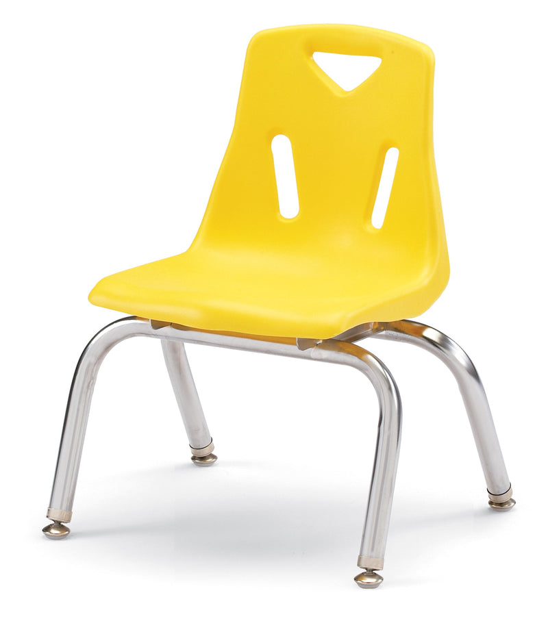 Berries Stacking Chair with Chrome-Plated Legs - 10" Ht - Yellow