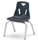 Berries Stacking Chair with Chrome-Plated Legs - 12" Ht - Navy