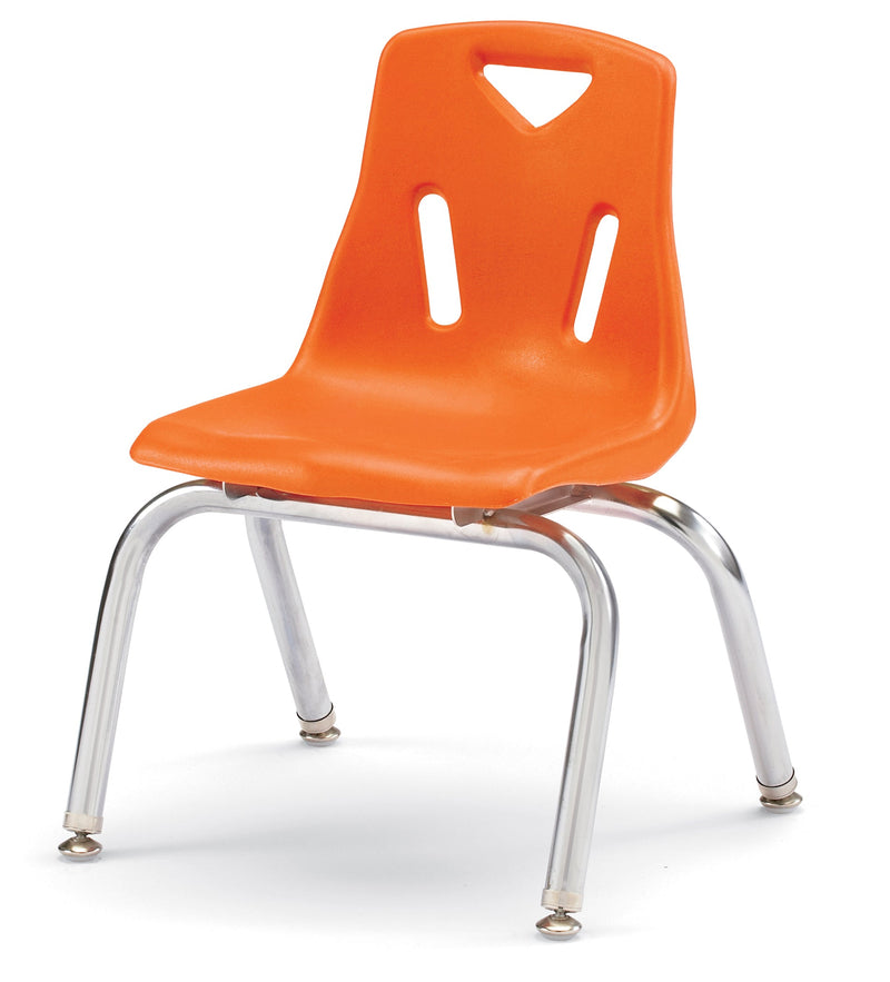 Berries Stacking Chair with Chrome-Plated Legs - 12" Ht - Orange