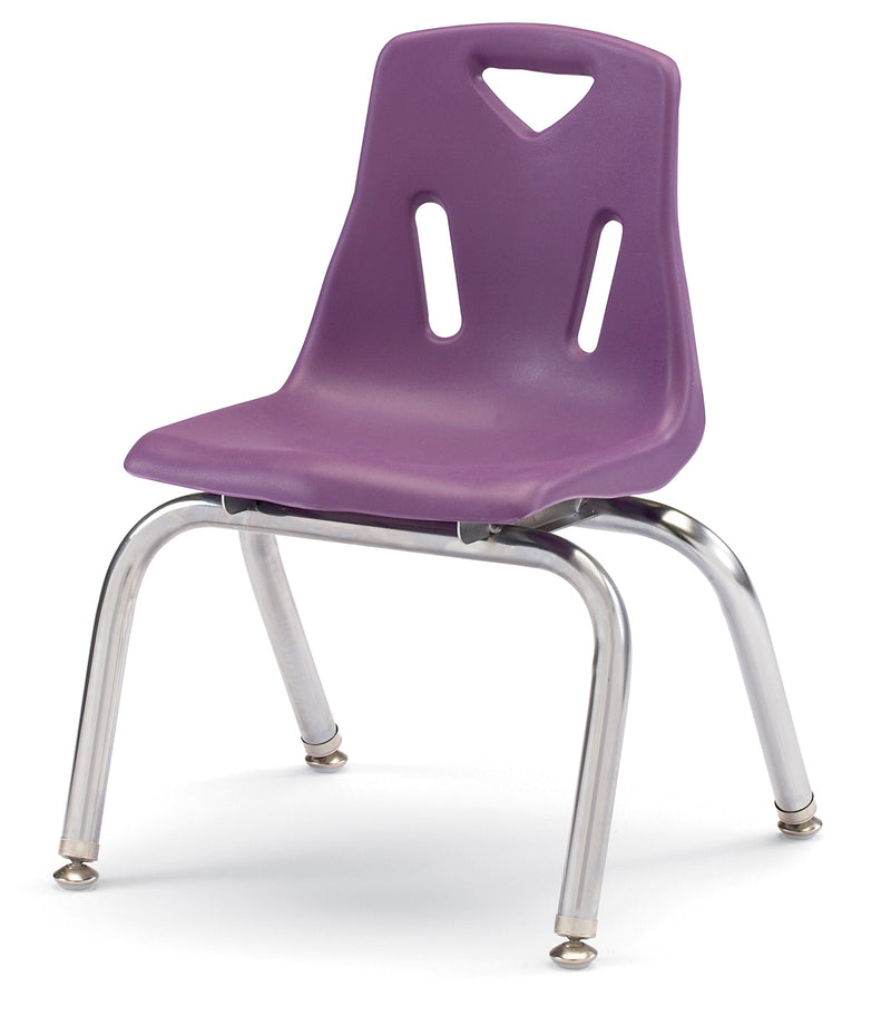 Berries Stacking Chair with Chrome-Plated Legs - 12" Ht - Purple