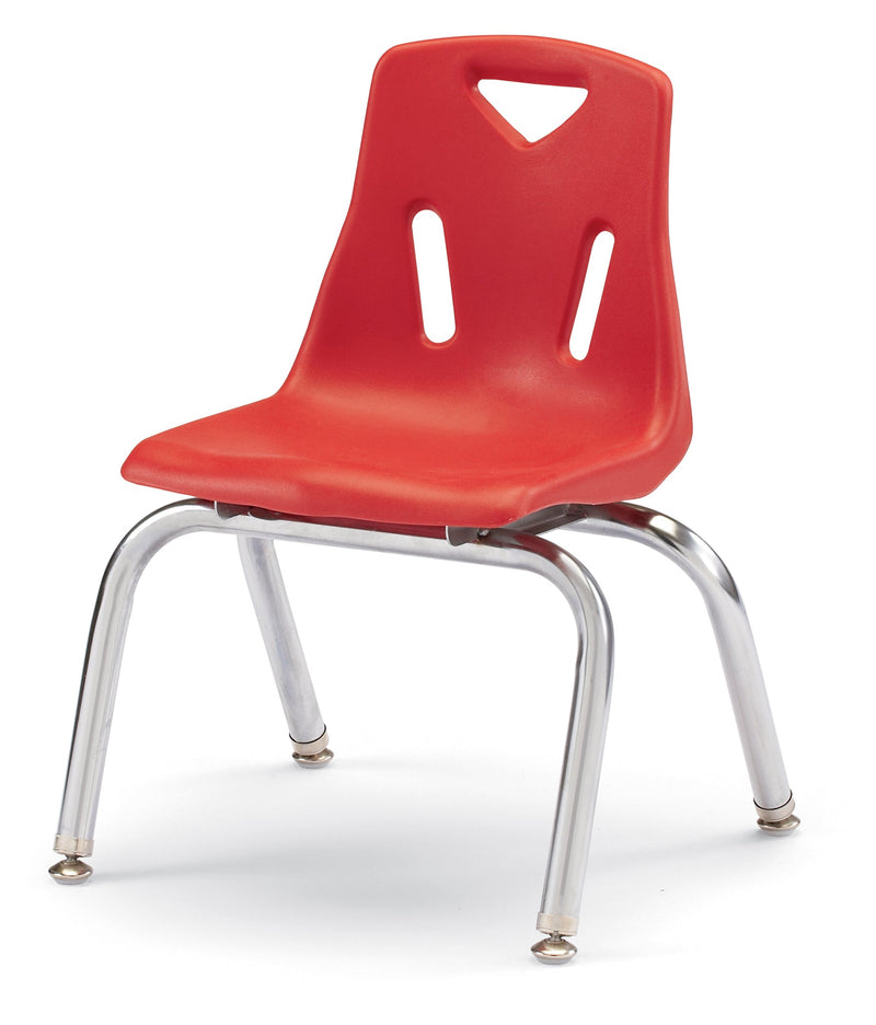 Berries Stacking Chair with Chrome-Plated Legs - 12" Ht - Red