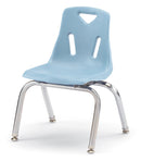 Berries Stacking Chair with Chrome-Plated Legs - 12" Ht - Set of 6 - Coastal Blue