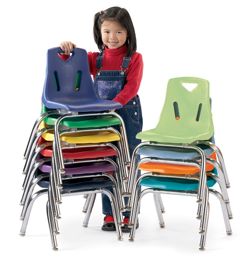 Berries Stacking Chair with Chrome-Plated Legs - 12" Ht - Teal